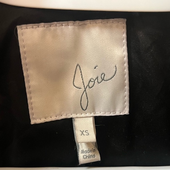 Joie women’s moto jacket size xl, leather and wool accents with belted waist - Picture 5 of 10